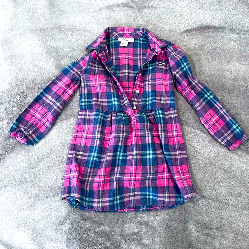 Girls size 5 vineyard vines flannel dress